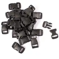 Playbox: Czarne plastikowe sprzączki, zestaw 10 szt., 11 mm