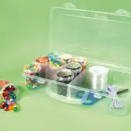 Playbox: Przezroczyste pudełko do przechowywania z 2 przegrodami 26x13x6cm