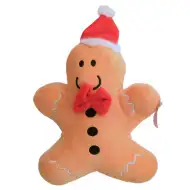 Pluszowa figurka piernikowa w czerwonej czapce i krawacie, 24 cm