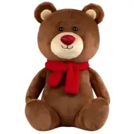 Pluszowy brązowy miś z błyszczącym nosem, 25 cm.
