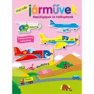Pojazdy z naklejkami – Samoloty i helikoptery, książeczka z naklejkami