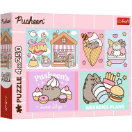 Poznaj kotkę Pusheen 4x250-elementowe puzzle - Trefl