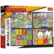 Przygody Garfielda, puzzle 4x250 elementów - Trefl