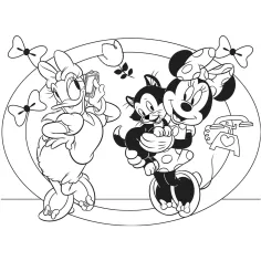 Przygody Myszki Minnie i Kaczki Daisy 2 w 1, układanka Eco maxi 24 elementy i kolorowanka 70x50 cm - Lisciani zdjęcie 3