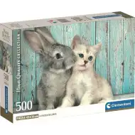 Przyjaźń kota i królika HQC 500-elementowa Compact puzzle - Clementoni