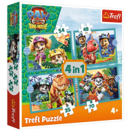 Psi Patrol – Przygody na Wyspie Dinozaurów, zestaw puzzli 4 w 1 - Trefl