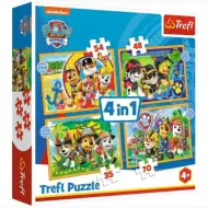 Psi Patrol: Drużyna na wakacjach 4 w 1 35-48-54-70 elementów puzzle - Trefl