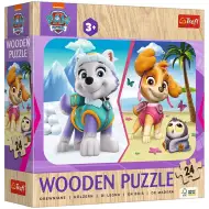 Psi Patrol Przygoda Sky i Everest 24-elementowe drewniane puzzle - Trefl