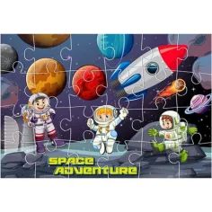 Puzzle „Kosmos” 24 elementowy oraz trzy plakaty do kolorowania zdjęcie 2