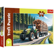 Puzzle 100 elementów - Traktor leśny - Trefl