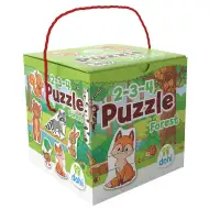 Puzzle 2-3-4 elementy - Zwierzęta leśne