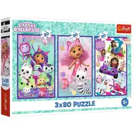 Puzzle 3x80 elementów "Kolorowe dni Gabiego" - Trefl
