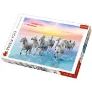 Puzzle 500 elementów z galopującymi białymi końmi - Trefl