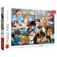 Puzzle 500 elementów z rodziną kotów - Trefl