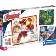 Puzzle Supercolor 3x48 elementów Avengers - Clementoni