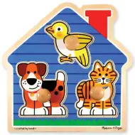 Puzzle drewniane ze zwierzętami domowymi z uchwytem – Melissa &amp; Doug