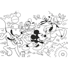 Puzzle i kolorowanka Mickey Mouse 2 w 1, 250 elementów, 50x35 cm – Lisciani zdjęcie 3