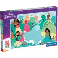 Puzzle maxi supercolor 104 elementów z księżniczkami Disneya - Clementoni