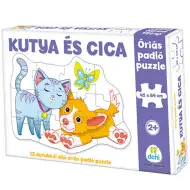 Puzzle podłogowe z motywem psa i kota, 12 elementów.
