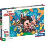 Puzzle supercolor z 104 elementów: Myszka Miki i przyjaciele – Clementoni