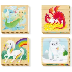 Quercetti: PlayBio Fantastyczne stworzenia 4 w 1 drewniane puzzle zdjęcie 2