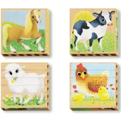 Quercetti: PlayBio Zwierzęta podwórkowe 4 w 1 drewniane puzzle zdjęcie 2