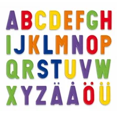 Quercetti: Tablica magnetyczna z kolorowymi literami - 48 sztuk zdjęcie 3