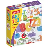 Quercetti: Zestaw magnetyczny ABC + 123, 106 elementów