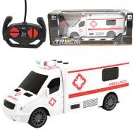 RC Ambulans zdalnie sterowany z efektami świetlnymi i dźwiękowymi, skala 1/24, 20 cm