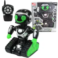 RC Interaktywny robot zdalnie sterowany MacroBot w czarno-zielonym kolorze z światłem i dźwiękiem, 20 cm