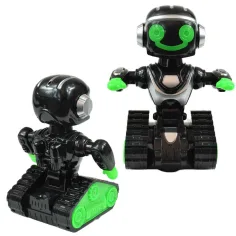RC Interaktywny robot zdalnie sterowany MacroBot w czarno-zielonym kolorze z światłem i dźwiękiem, 20 cm zdjęcie 2