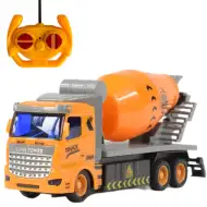 RC Zdalnie sterowana betoniarka – mieszalnik, ciężarówka budowlana z oświetleniem, skala 1/48, 27MHz, 20cm.