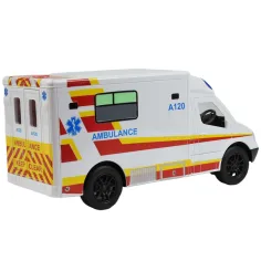 RC Zdalnie sterowana biała karetka pogotowia z efektami świetlnymi 2,4GHz skala 1/12 30cm zdjęcie 4