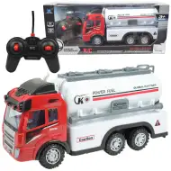 RC Zdalnie sterowana cysterna do przewozu paliwa z efektami świetlnymi, skala 1/43, 27 MHz, 21 cm