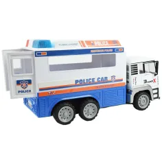 RC Zdalnie sterowana metalowa kabina policyjnej ciężarówki z efektami świetlnymi 27MHz skala 1/12 32cm zdjęcie 2