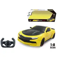 RC Zdalnie sterowany XXL Chevrolet Camaro żółto-czarny samochód sportowy w skali 1:8.