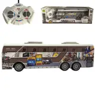 RC Zdalnie sterowany autobus Travel City z oświetleniem 27MHz w skali 1:32, długość 25 cm.