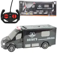 RC Zdalnie sterowany furgon do przewozu pieniędzy z efektami świetlnymi, skala 1/30, 20 cm
