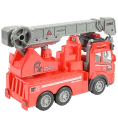 RC Zdalnie sterowany wóz strażacki z dźwigiem i efektami świetlnymi, skala 1/43, 27 MHz, 20 cm zdjęcie 3