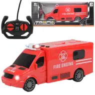 RC Zdalnie sterowany wóz strażacki z efektami świetlnymi, skala 1/30, 20 cm