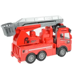 RC Zdalnie sterowany wóz strażacki z podnośnikiem koszowym, efekty świetlne, skala 1:43, 27 MHz, 21 cm zdjęcie 3
