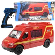 RC czerwony wóz strażacki z efektami świetlnymi, zdalnie sterowany, 2,4GHz, skala 1:12, 30 cm