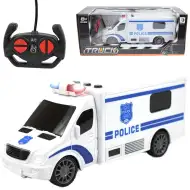 RC radiowóz policyjny z efektami świetlnymi i dźwiękowymi, skala 1:24, 20 cm.
