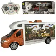 RC samochód kempingowy Walking with Dinosaurus z pilotem, światłami, częstotliwość 27MHz, skala 1:32, długość 25 cm