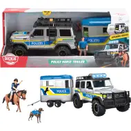 Radiowóz policyjny ze światłem i przyczepą do przewozu koni - Dickie Toys