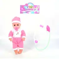 Różowa lalka ze stetoskopem 31 cm