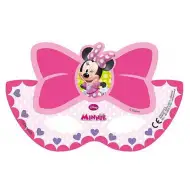Różowa papierowa maska Minnie Mysz, 6 sztuk