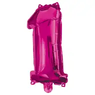 Różowe balony foliowe w kształcie cyfry 1 – 96 cm