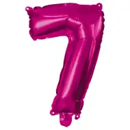 Różowe balony foliowe w kształcie cyfry 7 – 96 cm