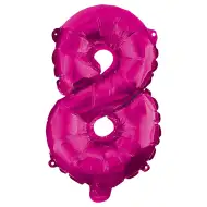 Różowe balony foliowe w kształcie cyfry 8 – 96 cm